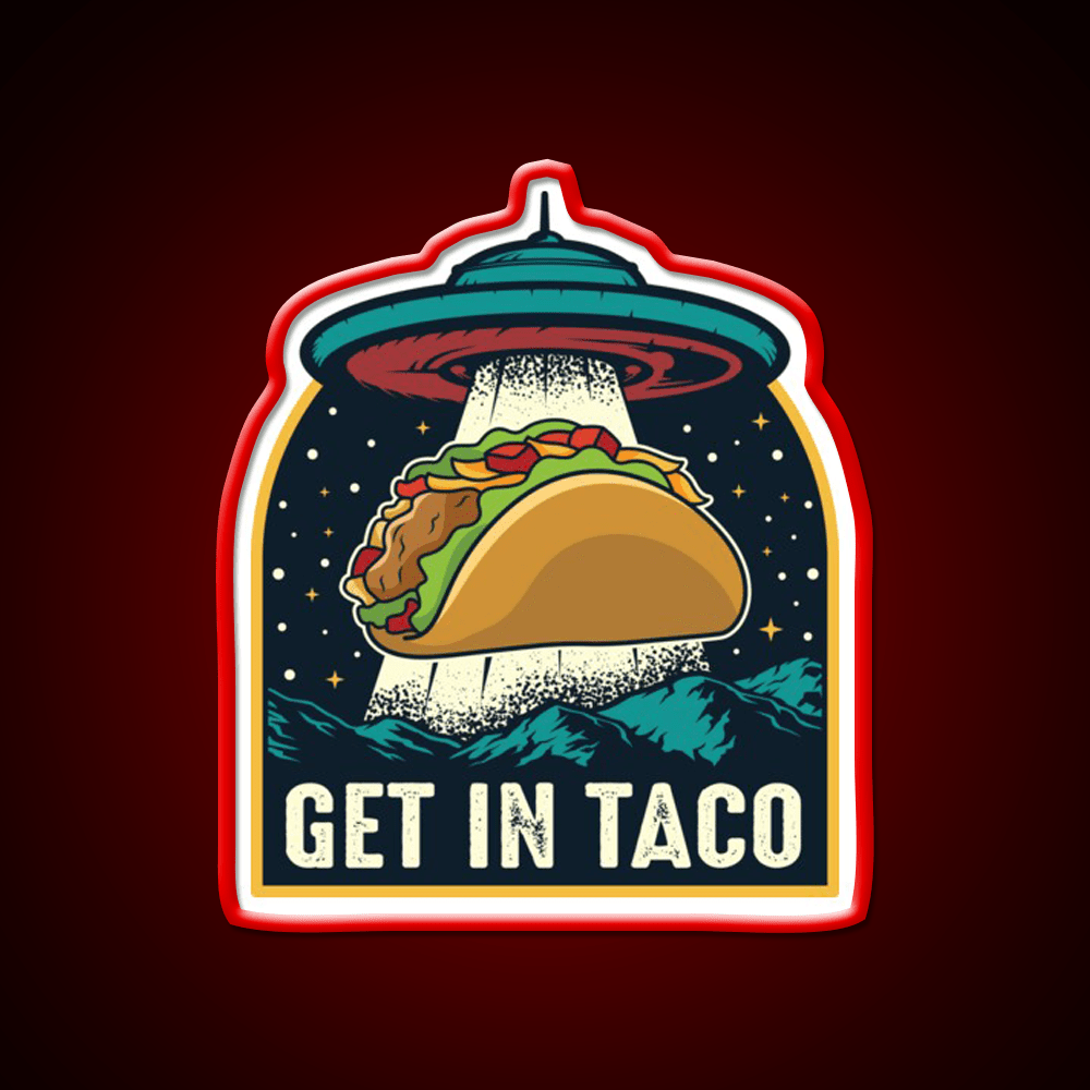 Taco Abduction Taco Led Neon Sign Mexican Food Sign Rgb Color - Shineneon