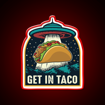 Taco Abduction Taco Led Neon Sign Mexican Food Sign Rgb Color - Shineneon