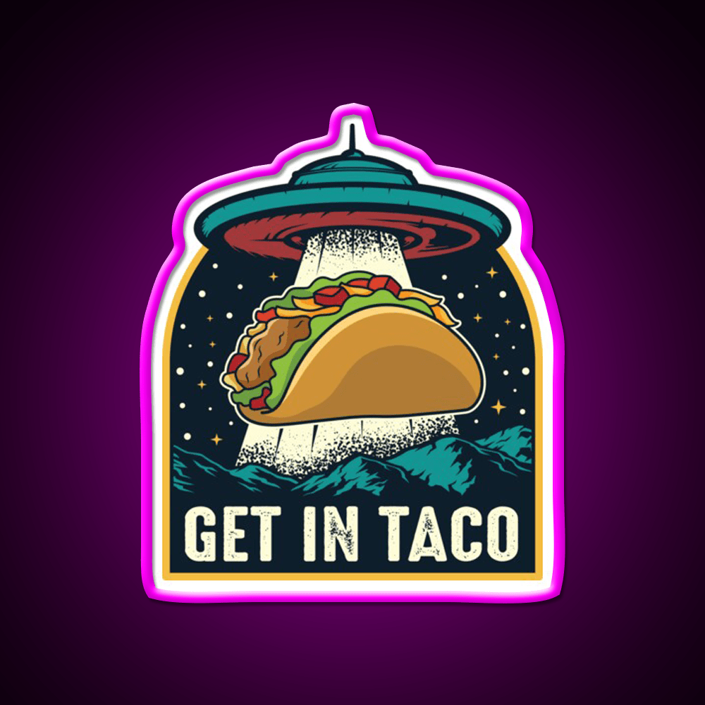 Taco Abduction Taco Led Neon Sign Mexican Food Sign Rgb Color - Shineneon
