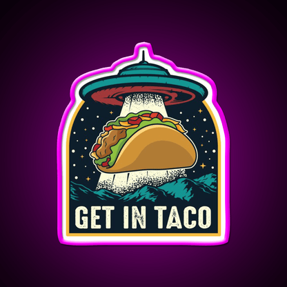 Taco Abduction Taco Led Neon Sign Mexican Food Sign Rgb Color - Shineneon