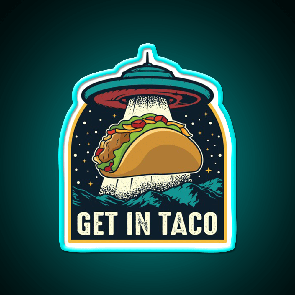 Taco Abduction Taco Led Neon Sign Mexican Food Sign Rgb Color - Shineneon