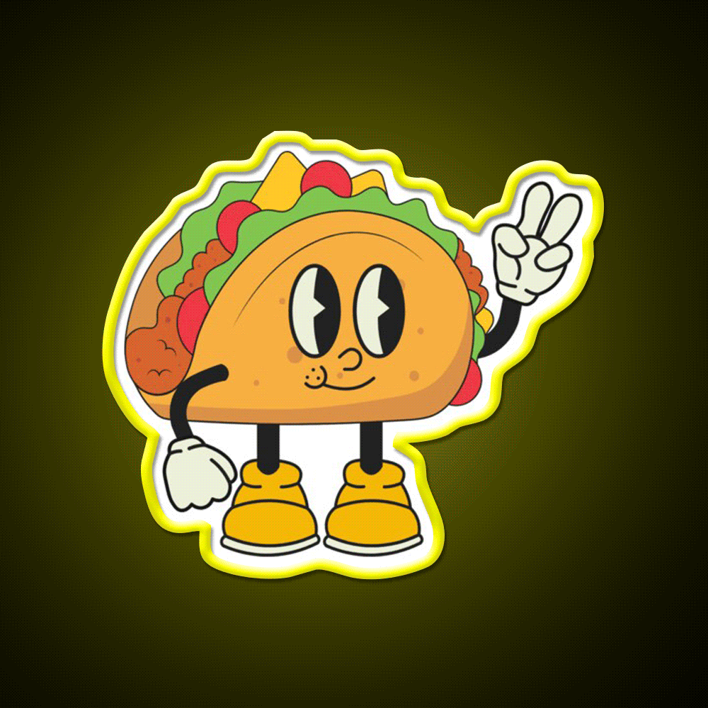 Taco Again Taco Led Neon Sign Mexican Food Sign Rgb Color - Custom LED neon sign front view