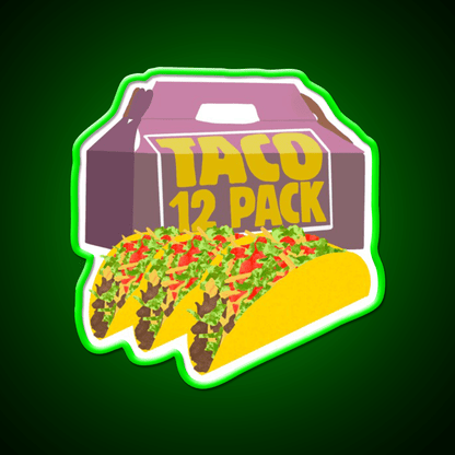 Taco Bell 12 Pack Box Crunchy Fast Food Led Neon Sign For Burger Place Rgb Color - Shineneon