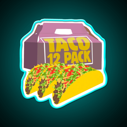 Taco Bell 12 Pack Box Crunchy Fast Food Led Neon Sign For Burger Place Rgb Color - Shineneon