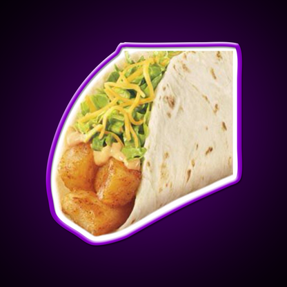 Taco Bell Potato Taco Fast Food Led Neon Sign For Burger Place Rgb Color