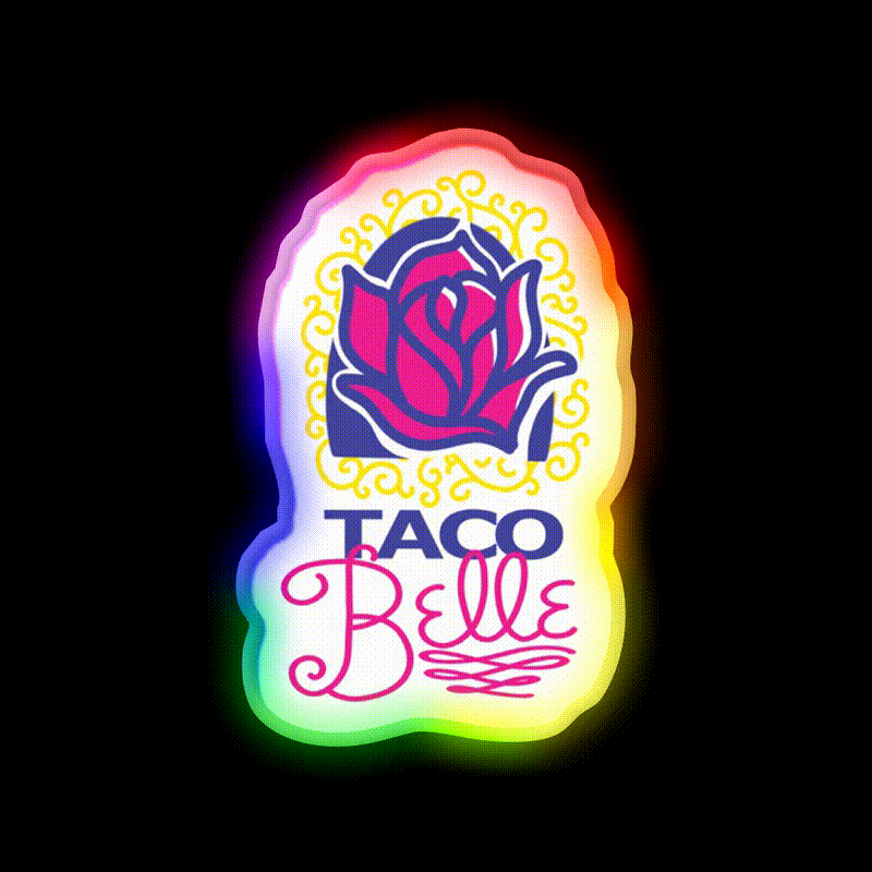 Taco Belle Fast Food Led Neon Sign For Burger Place Rgb Color