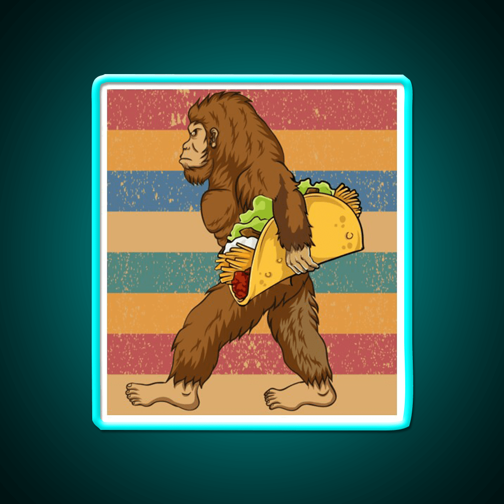 Taco Bigfoot Sasquatch Tacos Lover Taco Led Neon Sign Rgb Color - Shineneon