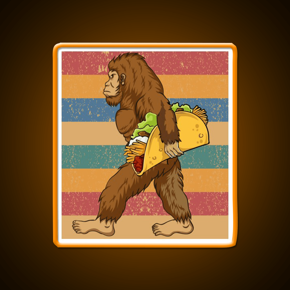 Taco Bigfoot Sasquatch Tacos Lover Taco Led Neon Sign Rgb Color - Shineneon