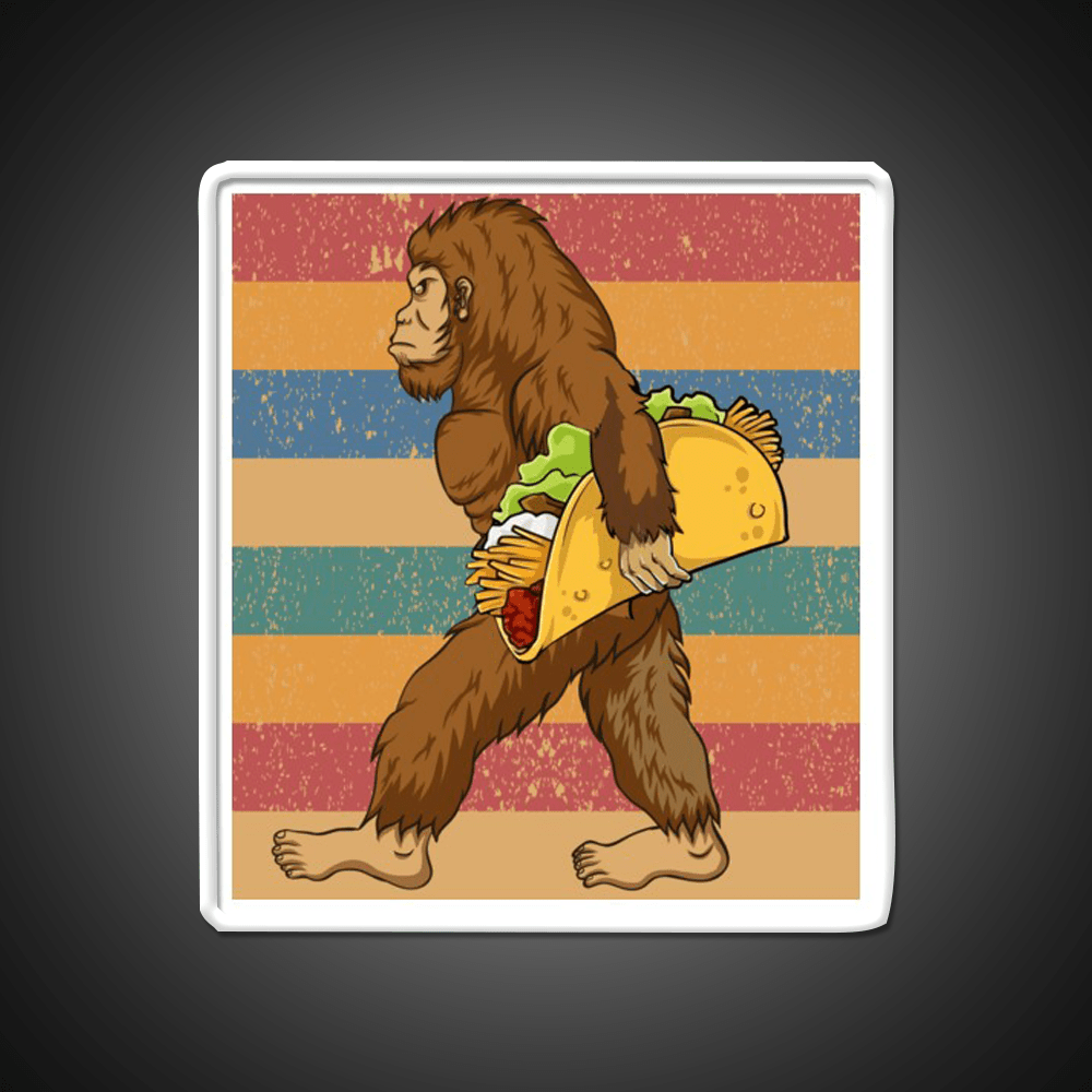 Taco Bigfoot Sasquatch Tacos Lover Taco Led Neon Sign Rgb Color - Shineneon