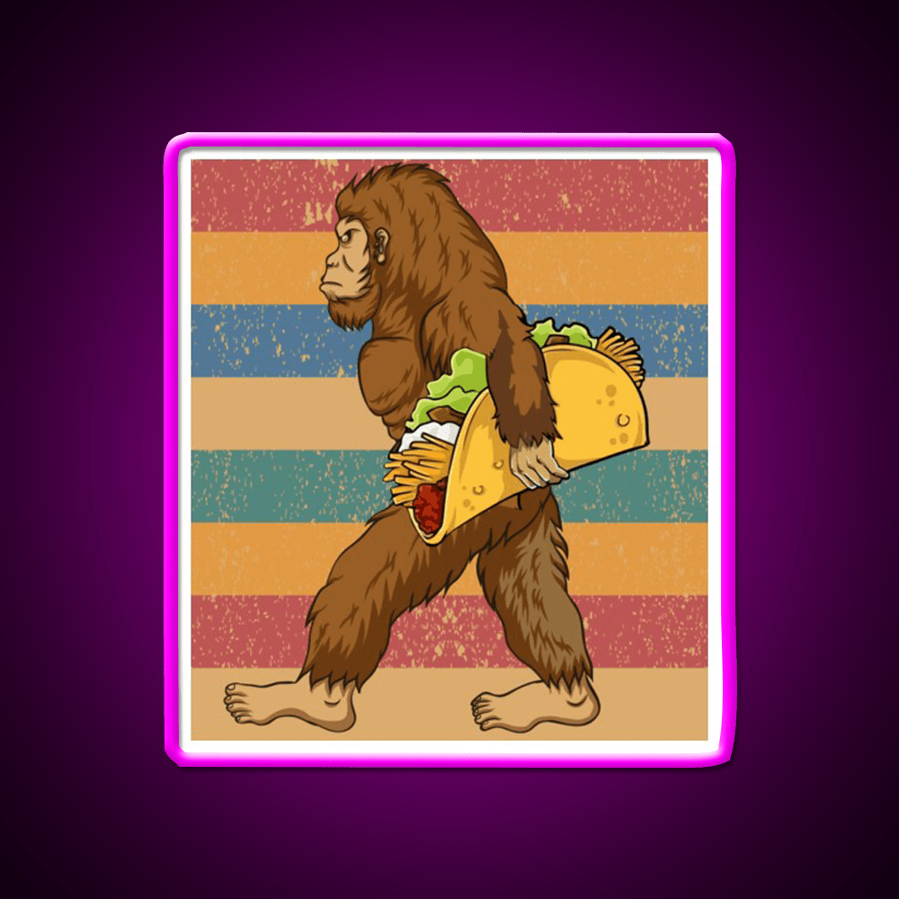 Taco Bigfoot Sasquatch Tacos Lover Taco Led Neon Sign Rgb Color - Shineneon