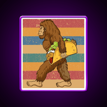 Taco Bigfoot Sasquatch Tacos Lover Taco Led Neon Sign Rgb Color - Shineneon