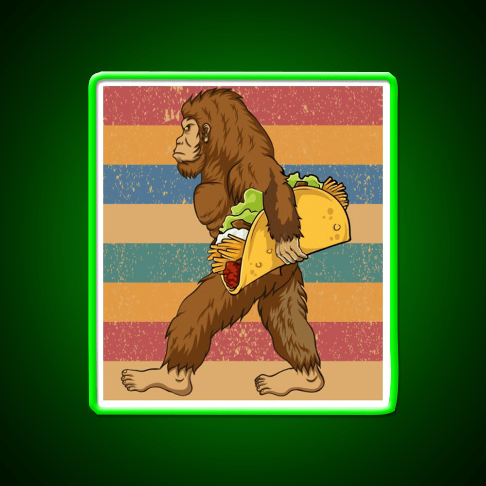 Taco Bigfoot Sasquatch Tacos Lover Taco Led Neon Sign Rgb Color - Shineneon
