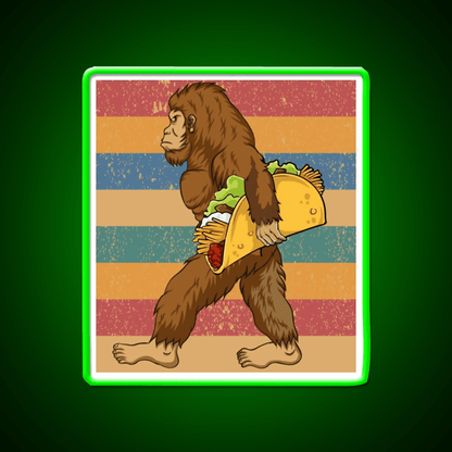 Taco Bigfoot Sasquatch Tacos Lover Taco Led Neon Sign Rgb Color - Shineneon