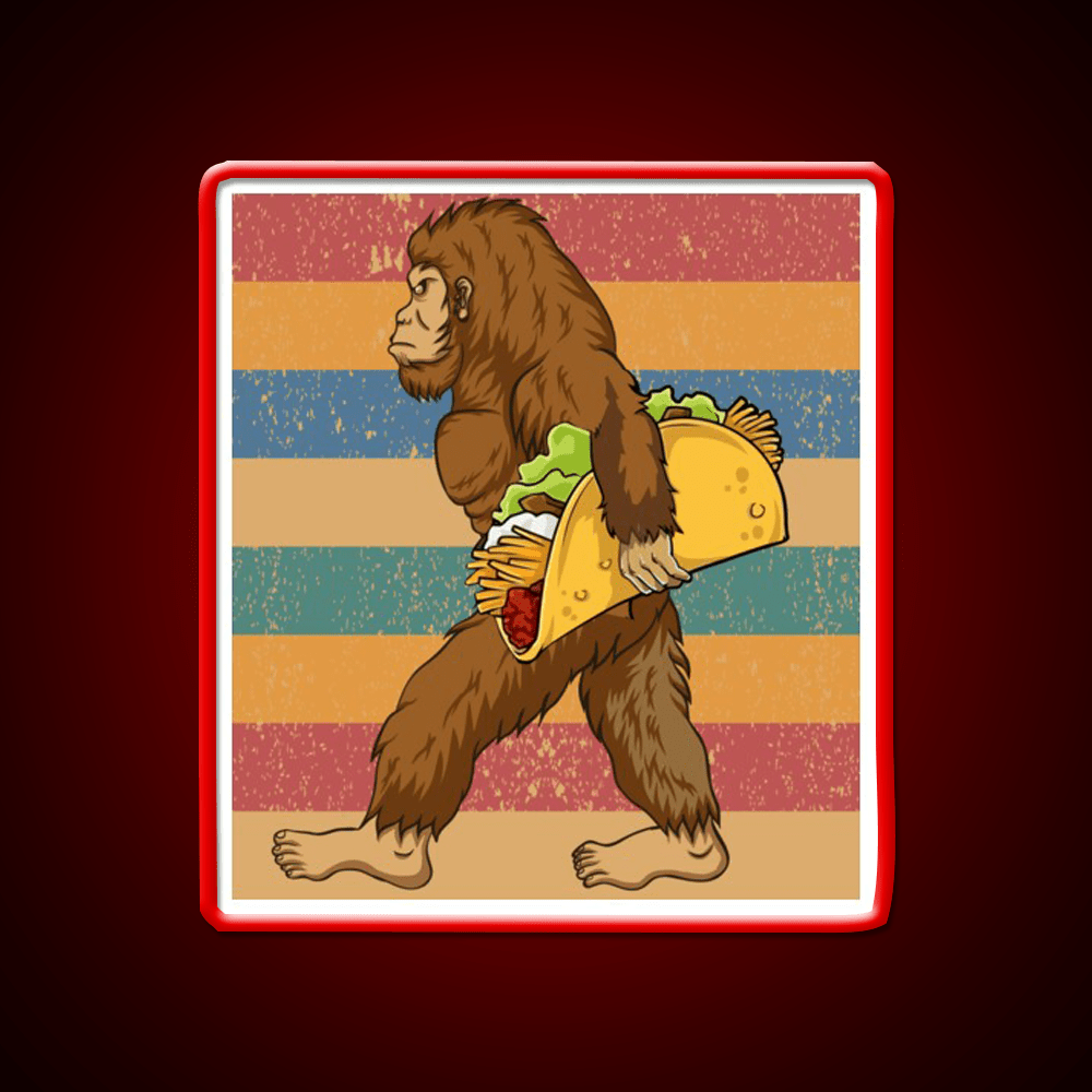 Taco Bigfoot Sasquatch Tacos Lover Taco Led Neon Sign Rgb Color - Shineneon