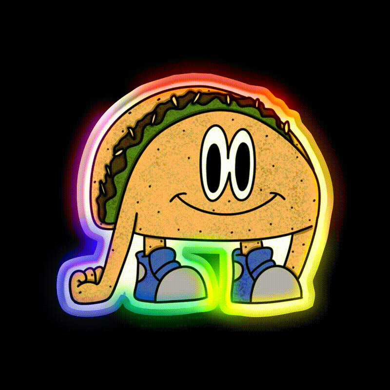 Taco Boi Taco Led Neon Sign Mexican Food Sign Rgb Color - LED neon sign close-up detail