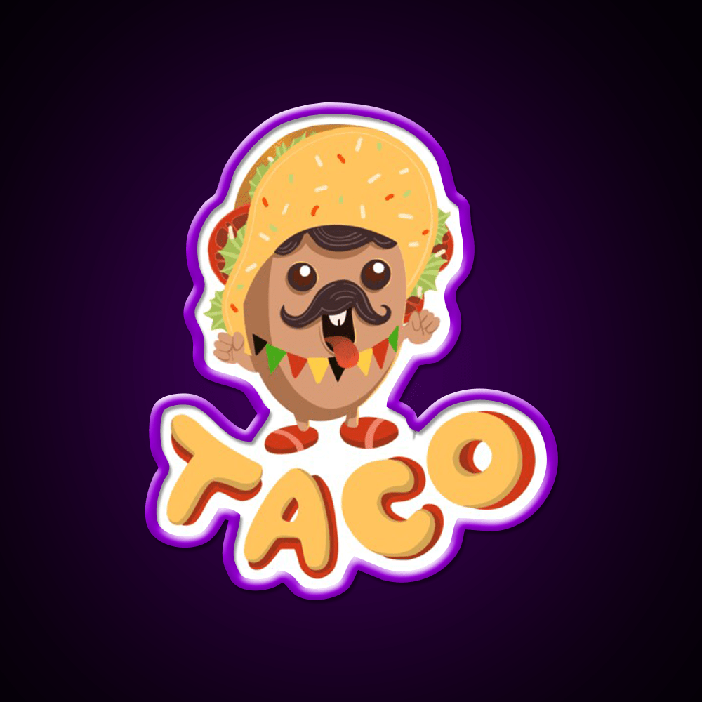 Taco Boy Snack Mexican Food Taco Led Neon Sign Mexican Food Sign Rgb Color - Shineneon