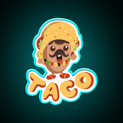 Taco Boy Snack Mexican Food Taco Led Neon Sign Mexican Food Sign Rgb Color - Shineneon