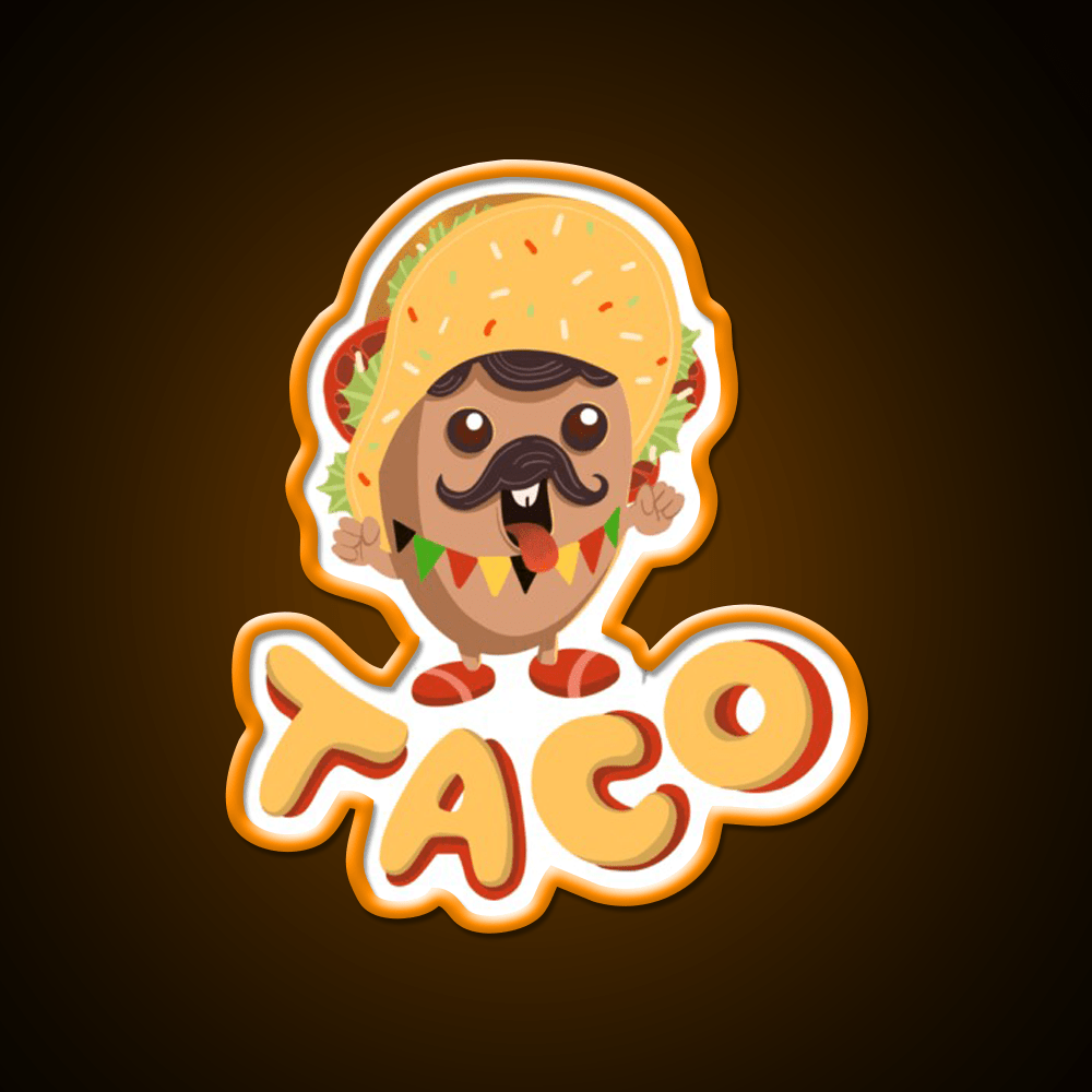 Taco Boy Snack Mexican Food Taco Led Neon Sign Mexican Food Sign Rgb Color - Shineneon