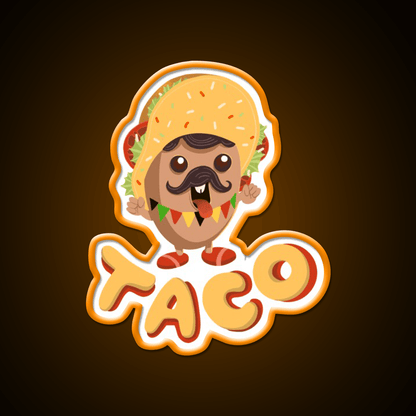 Taco Boy Snack Mexican Food Taco Led Neon Sign Mexican Food Sign Rgb Color - Shineneon