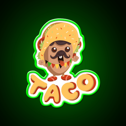Taco Boy Snack Mexican Food Taco Led Neon Sign Mexican Food Sign Rgb Color - Shineneon