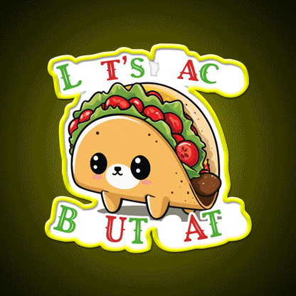 Taco Cat Saying Cinco De Mayo Fiesta Taco Led Neon Sign Rgb Color - Custom LED neon sign front view
