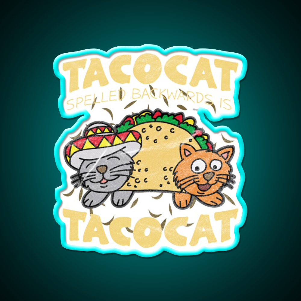 Taco Cat Sombrero Fast Food Led Neon Sign For Burger Place Rgb Color
