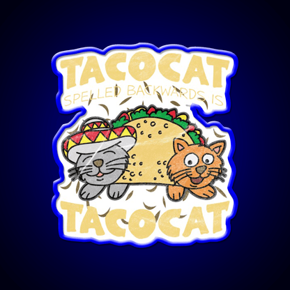 Taco Cat Sombrero Fast Food Led Neon Sign For Burger Place Rgb Color - Shineneon