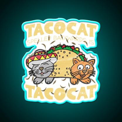 Taco Cat Sombrero Fast Food Led Neon Sign For Burger Place Rgb Color - Shineneon