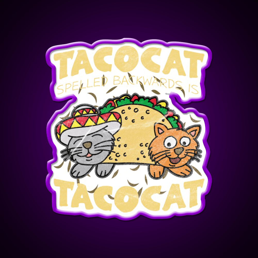 Taco Cat Sombrero Fast Food Led Neon Sign For Burger Place Rgb Color - Shineneon