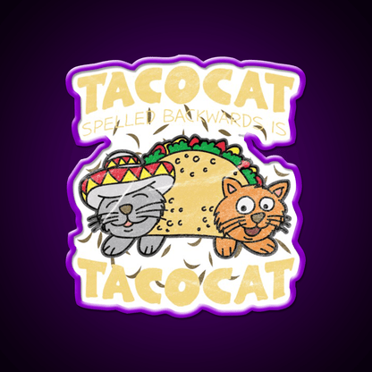 Taco Cat Sombrero Fast Food Led Neon Sign For Burger Place Rgb Color - Shineneon