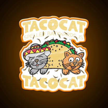 Taco Cat Sombrero Fast Food Led Neon Sign For Burger Place Rgb Color - Shineneon