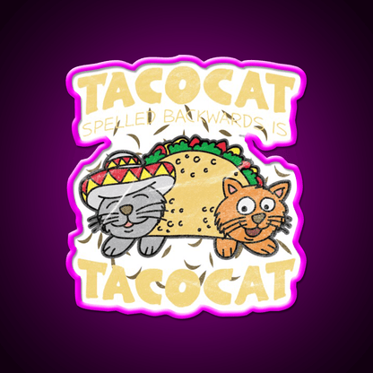 Taco Cat Sombrero Fast Food Led Neon Sign For Burger Place Rgb Color - Shineneon