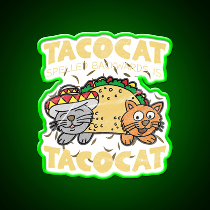 Taco Cat Sombrero Fast Food Led Neon Sign For Burger Place Rgb Color - Shineneon