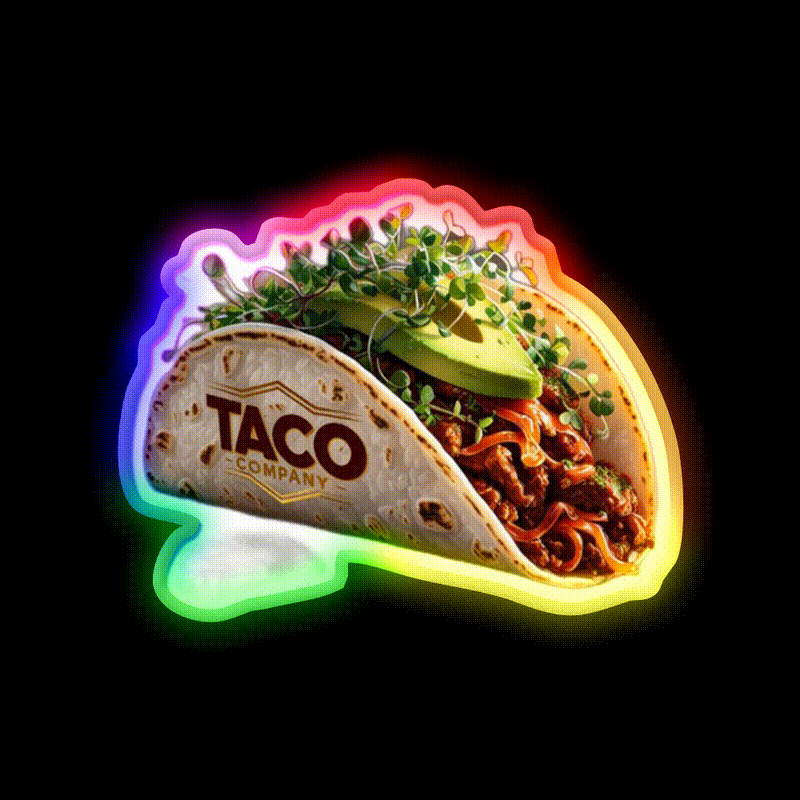 Taco Company Taco Led Neon Sign Mexican Food Sign Rgb Color - LED neon sign close-up detail
