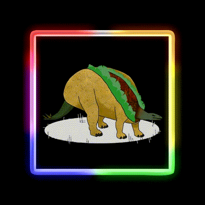 Taco Dinosaur Taco Led Neon Sign Mexican Food Sign Rgb Color - LED neon sign close-up detail