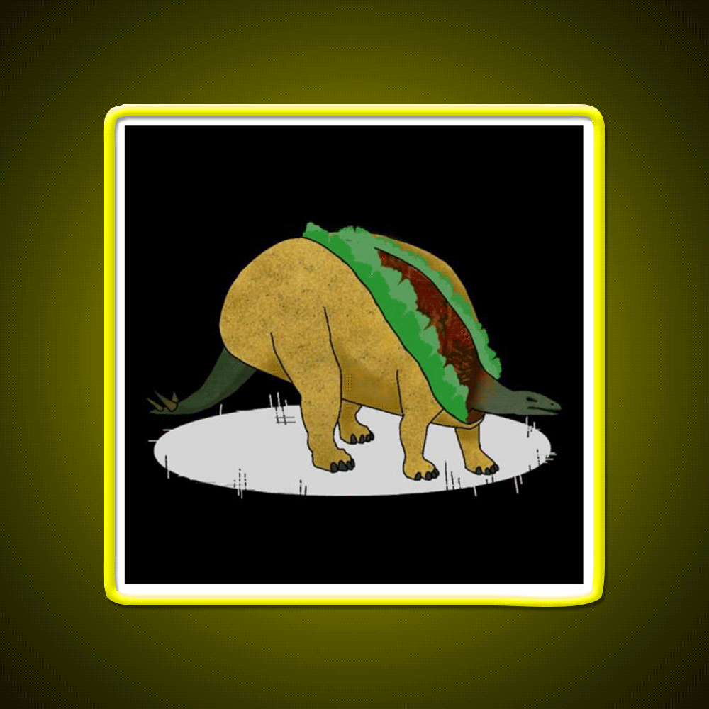 Taco Dinosaur Taco Led Neon Sign Mexican Food Sign Rgb Color - Custom LED neon sign front view