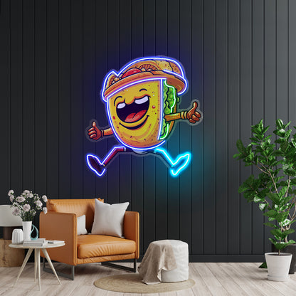 Taco Gentlemen Neon Acrylic Artwork