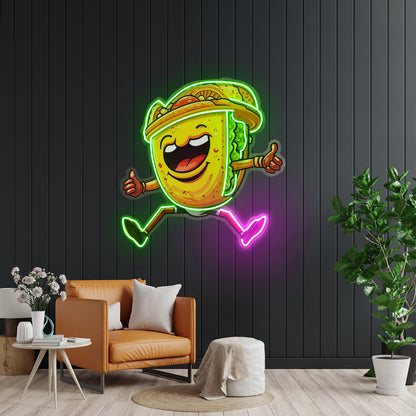 Taco Gentlemen Neon Acrylic Artwork