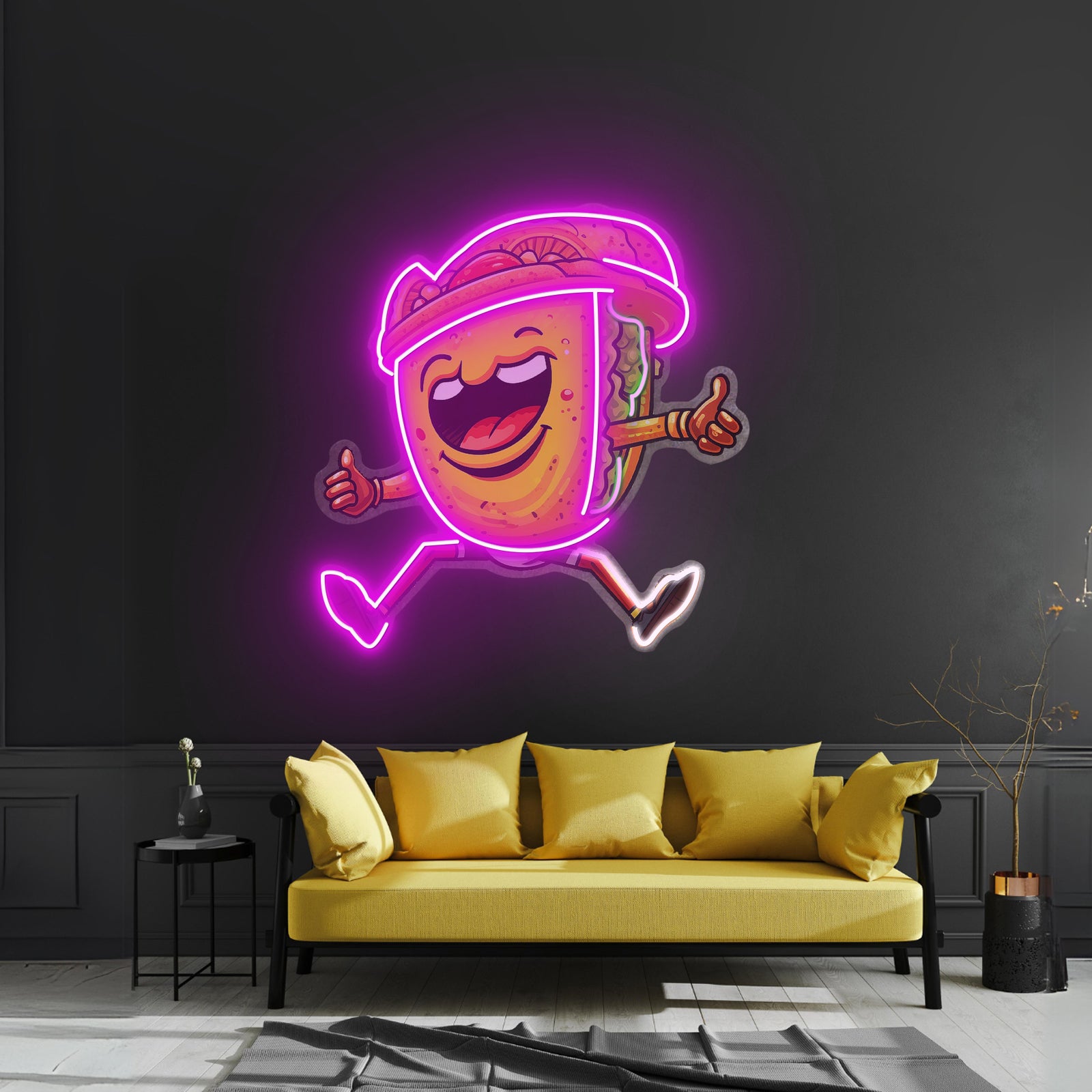 Taco Gentlemen Neon Acrylic Artwork