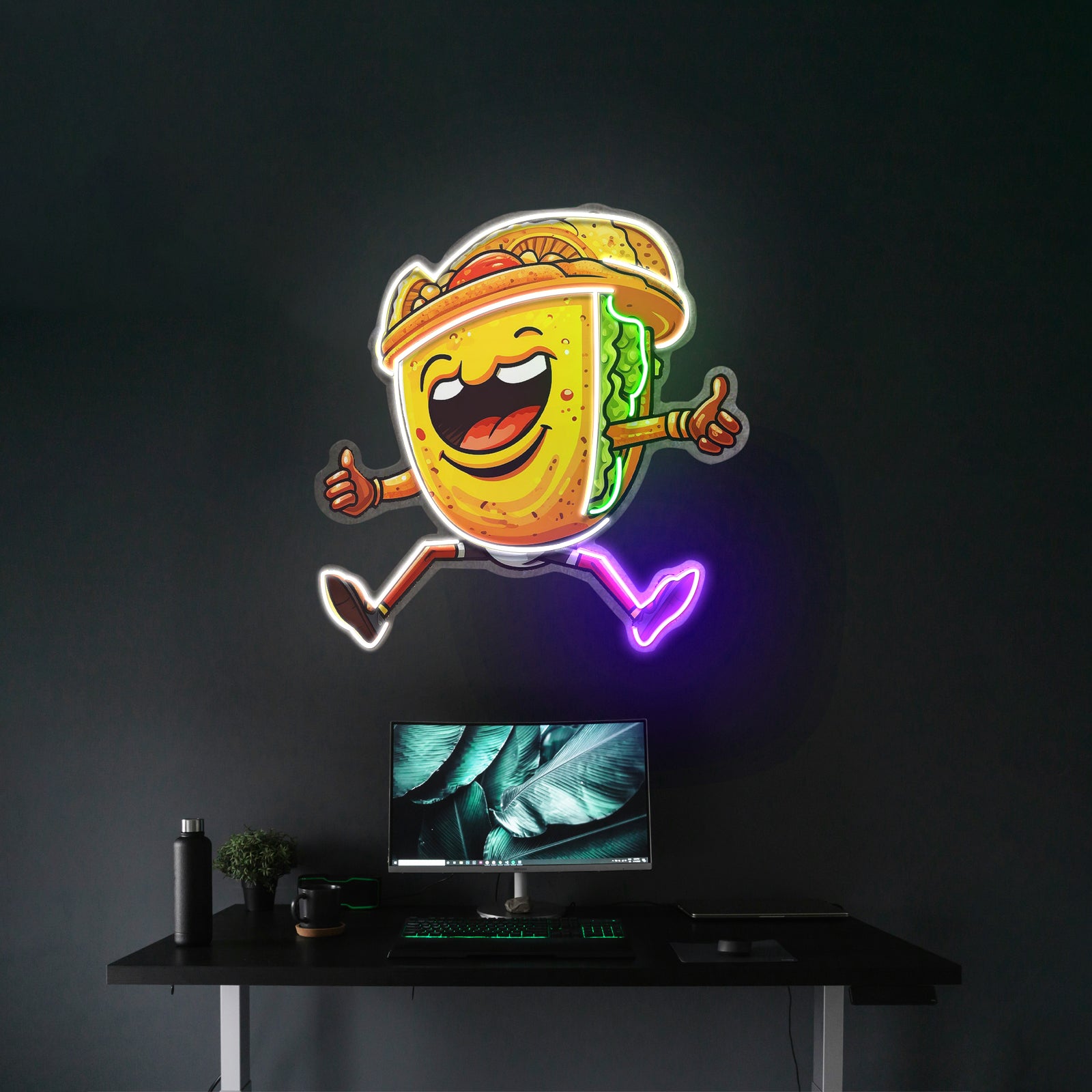 Taco Gentlemen Neon Acrylic Artwork