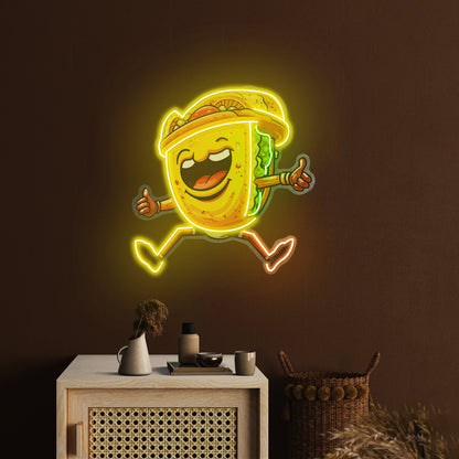 Taco Gentlemen Neon Acrylic Artwork