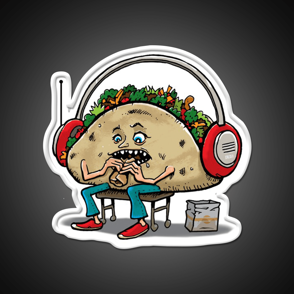Taco Eating A Burrito Taco Led Neon Sign Mexican Food Sign Rgb Color - Shineneon