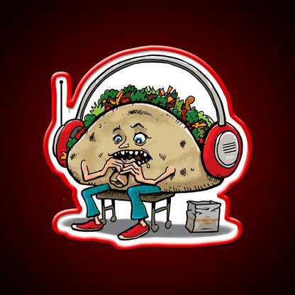 Taco Eating A Burrito Taco Led Neon Sign Mexican Food Sign Rgb Color - Shineneon