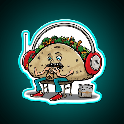 Taco Eating A Burrito Taco Led Neon Sign Mexican Food Sign Rgb Color - Shineneon