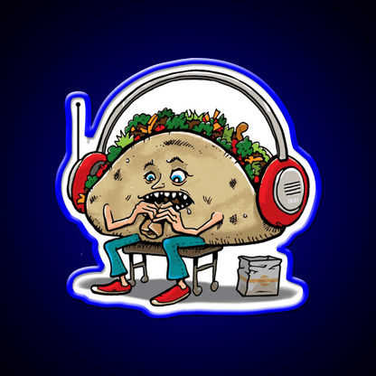 Taco Eating A Burrito Taco Led Neon Sign Mexican Food Sign Rgb Color - Shineneon