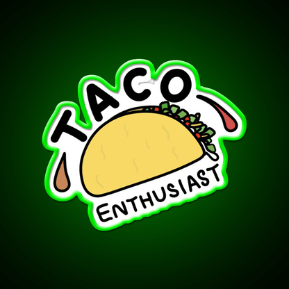 Taco Enthusiast Tasty Hard Shell Taco Art Taco Led Neon Sign Rgb Color - Shineneon