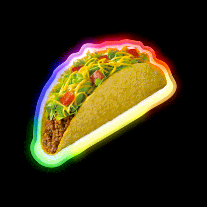 Taco Fast Food Led Neon Sign For Burger Place Rgb Color - LED neon sign close-up detail