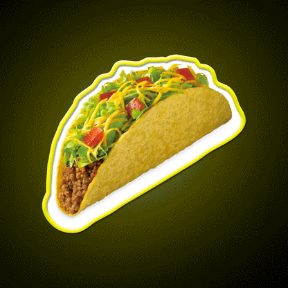 Taco Fast Food Led Neon Sign For Burger Place Rgb Color - Custom LED neon sign front view
