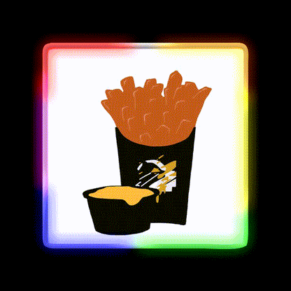 Taco Fries Fast Food Led Neon Sign For Burger Place Rgb Color - LED neon sign close-up detail