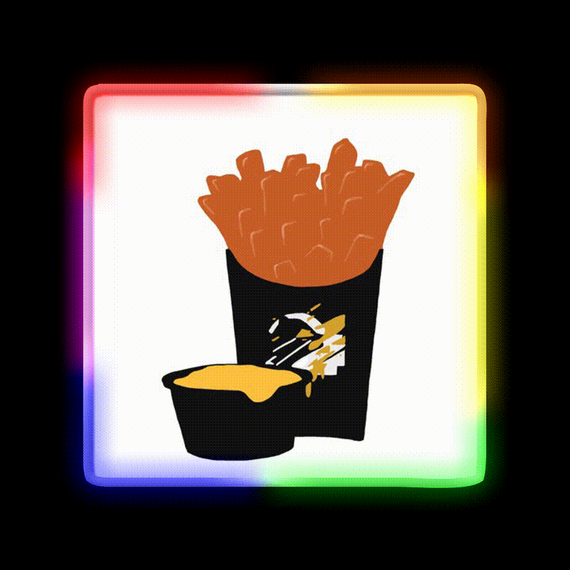 Taco Fries Fast Food Led Neon Sign For Burger Place Rgb Color